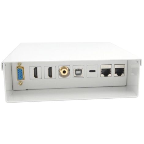 AISENS - A127-0720 - Gehäuse of audio-visuelle Anschlüsse VGA+JACK3.5+2xHDMI+1xUSB-B+1xUSB-C+2xRJ45 Cat.6A STP, White