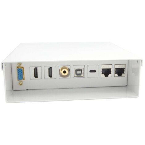 AISENS - A127-0720 - Gehäuse of audio-visuelle Anschlüsse VGA+JACK3.5+2xHDMI+1xUSB-B+1xUSB-C+2xRJ45 Cat.6A STP, White