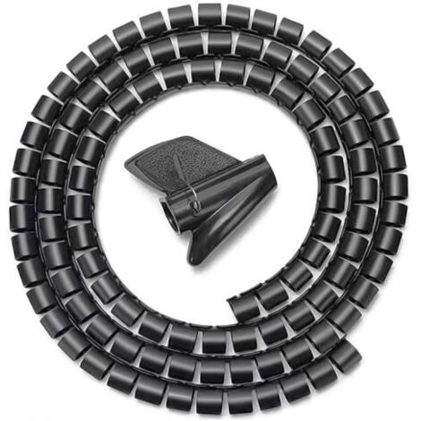 AISENS - A151-0406 - Organizzatore di cavi a spirale 25MM, nero, 1.0M