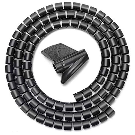 AISENS - A151-0406 - Spiralkabel-Organizer 25MM, schwarz, 1,0M