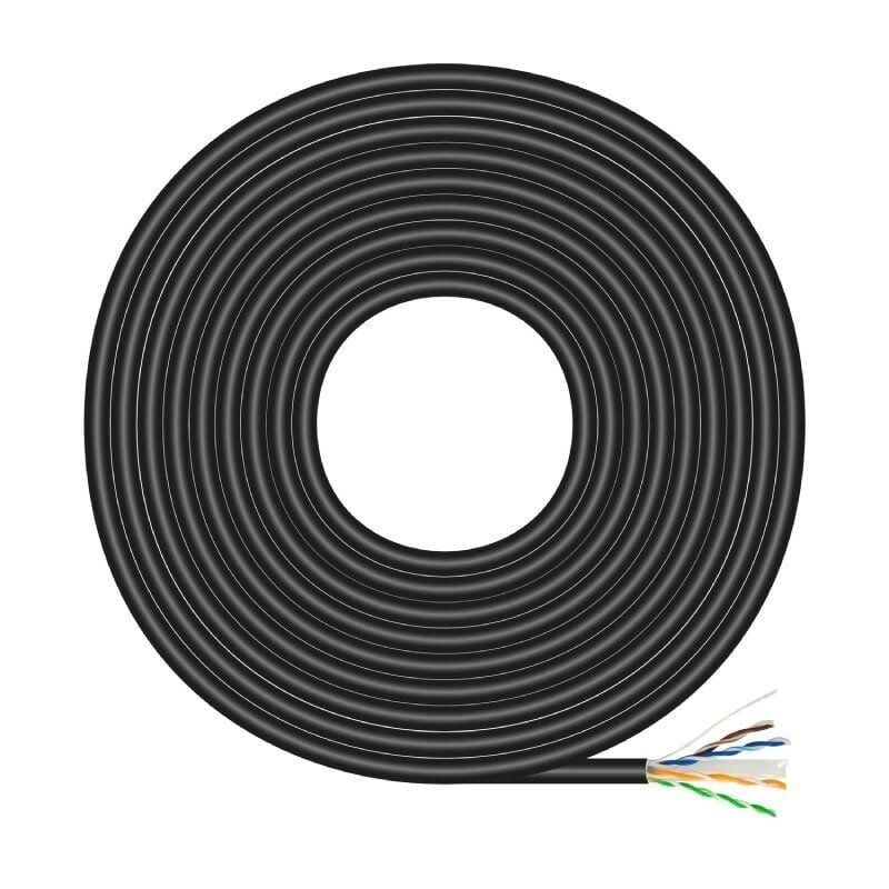 Aisens - Cable de Outdoor Waterproof Network RJ45 Cat.6 utp Rigid cca AWG23, Black, 100M