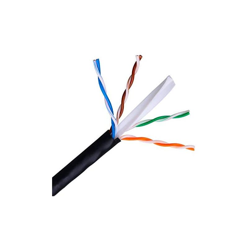 

cable de red exterior impermeable rj45 cat.6 utp rígido awg24, negro, 305m - Aisens