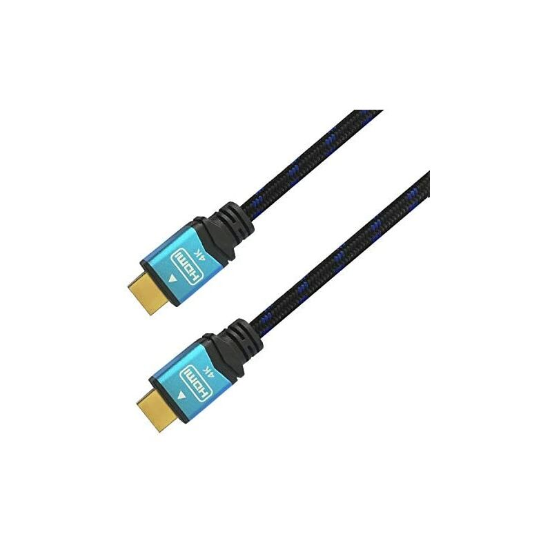 

cable hdmi v2.0 premium alta velocidad / hec 4k@60hz 18gbps, a/m-a/m, negro/azul, 1.0m - Aisens