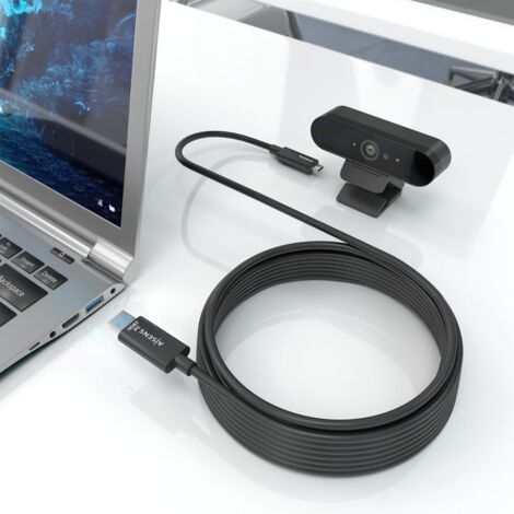 AISENS - CABLE USB3.2 GEN2x1 10GBPS AOC SOLO DATOS, USB-A/M-USB-C/M, NEGRO, 25M