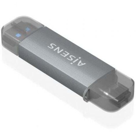 AISENS - LECTOR DE TARJETAS SD, Micro SD, MMC, RS-MMC, MMC Micro, USB-A Y USB-C, GRIS
