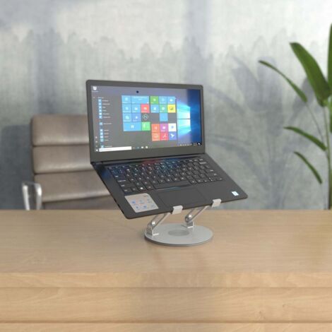AISENS - SOPORTE DE SOBREMESA GIRATORIO AJUSTABLE PARA PORTATIL / TABLET 7-13, PLATA