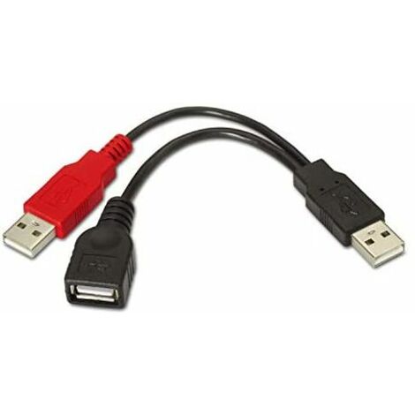 Aisens - usb 2.0+Stromkabel, Typ a/m+a Strom/m-a/h, schwarz, 15cm