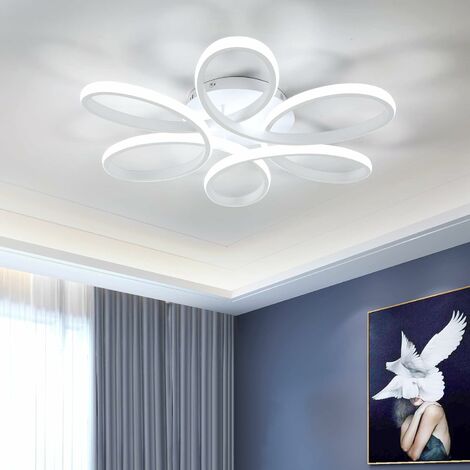 AISKDAN Aluminium LED-Deckenlampe, 75W, einfache Deckenbeleuchtung, weiß, 220V, für die Innenbeleuchtung des Wohnzimmers, Durchmesser 59 11cm