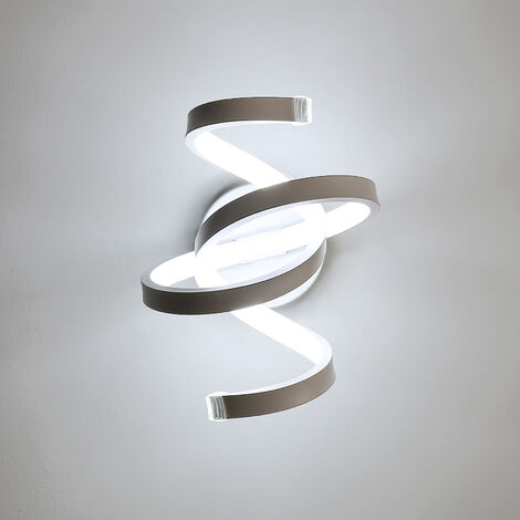 AISKDAN Applique Murale LED Intérieur 20W 2200LM, Design Moderne Spirale Blanc Froid, Applique Aluminium pour Chevet, Fond TV Étude Salon