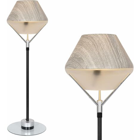 AISKDAN Lampadaire Épuré Gris&Noir E27 Prise Européenne, Câble de 3m et Hauteur Ajustable (sans Ampoule)