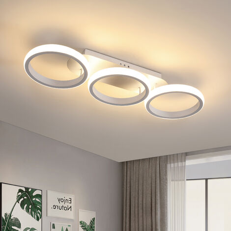 AISKDAN Moderne 30W LED-Deckenlampe, Kreatives 3-Ring-Design, 53cm Durchmesser, Perfekt für Wohnzimmer, Schlafzimmer, Flur, Esszimmer, Warmes Licht 3000K