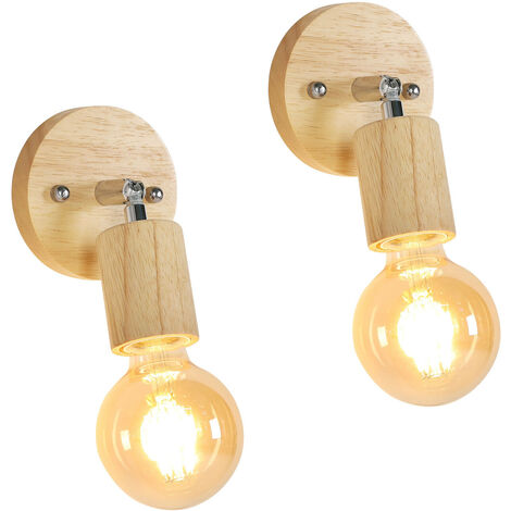 AISKDAN Paar Vintage Wandlampen 350° drehbare Wandlampen Industrielles Retrodesign E27 für Schlafzimmer Wohnzimmer Flur Treppe (Keine Glühbirne)