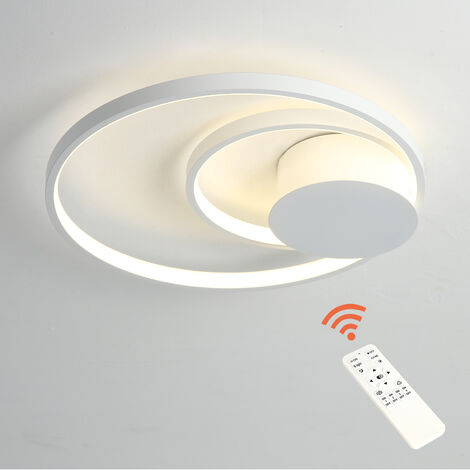 Aiskdan Plafonnier LED Dimmable 24W 2700LM Lumière Réglable Télécommande Lampe Plafond pour Salle de Bain Chambre Cuisine