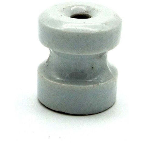 Aislador de Porcelana Blanco 29x34 mm para Cable Trenzado