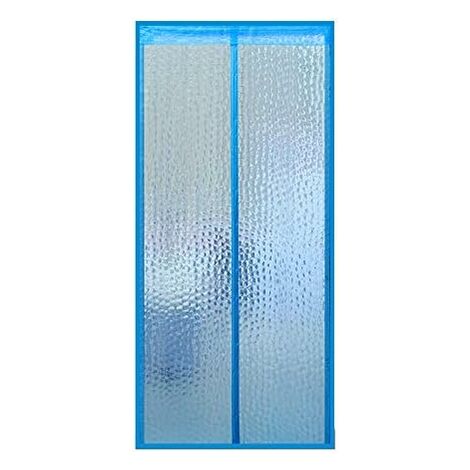 Aislamiento térmico Puerta de aislamiento con mosquitera magnética Mosquitera de puerta magnética para dormitorio Cortina opaca A prueba de viento Aislamiento acústico impermeable 100x240cm Azul