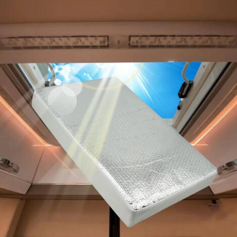 Aislante de ventilación para autocaravanas (56 x 35 x 7,6 cm) con superficie reflectante, universal, para el interior de caravanas y autocaravanas. Aislamiento térmico para invierno y verano, blanco.