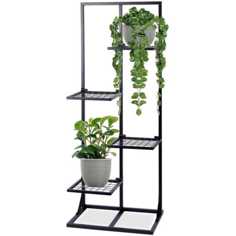 AIUOLA DA FIORI IN METALLO NERO A 4 LIVELLI PER SOGGIORNO 102 CM