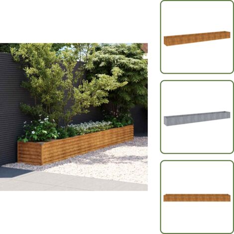 Aiuola decorativa - vidaXL Letto Rialzato da Giardino 386x50x36 cm Acciaio Corten - Aiuola per balcone