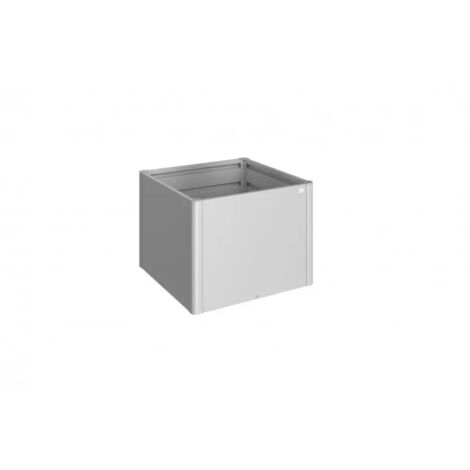 aiuola rialzata da esterno argento metallizzato, misura 1x1 - biohort