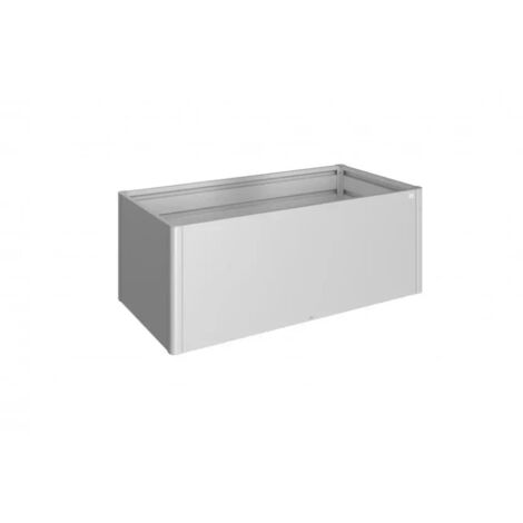 aiuola rialzata da esterno argento metallizzato, misura 2x1 - biohort