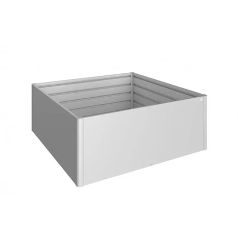 aiuola rialzata da esterno argento metallizzato, misura 2x2 - biohort