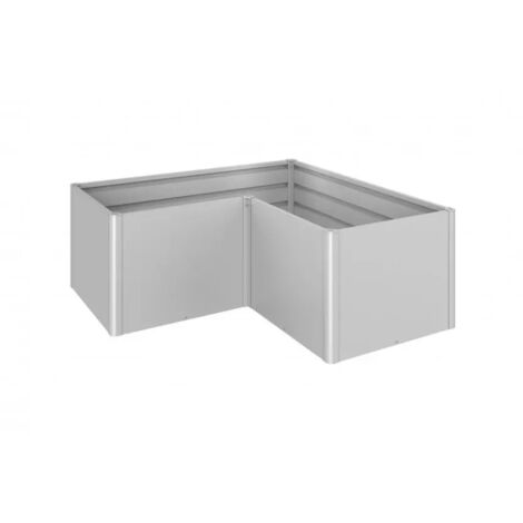 aiuola rialzata da esterno argento metallizzato, misura l2x1 - biohort