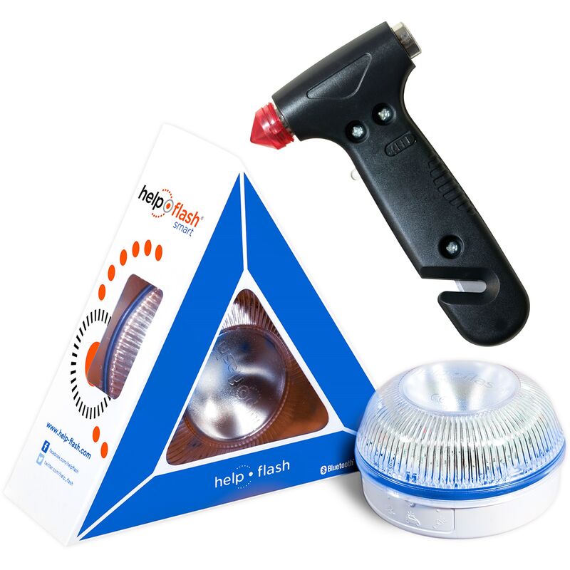 Image of Aiuta Flash Smart - Autonomus Emergency Light Danger e ThightLight Aspratel, Approvato, Regolamento dgt, V16, Attivazione automatica + Martello