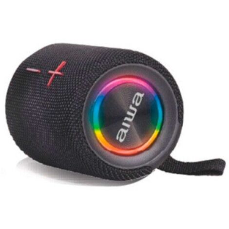 Aiwa BST-250 Altavoz Bluetooth Desmontable TWS con Iluminación RGB a Todo Color, Sonido Estéreo 2x10W, Resistente al Agua IPX5, Batería Recargable y Compatible con Android/iOS. Color Negro.