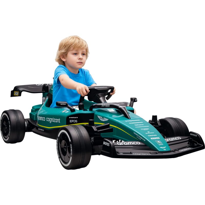 Aiyaplay - 12V Aston Martin Licensed Electric Go Kart w/ 4 Suspension Wheels
