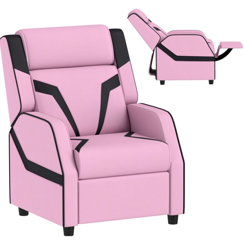 Aiyaplay - Kids Recliner, pu Leather Toddler Armchair Gaming Chair Pink