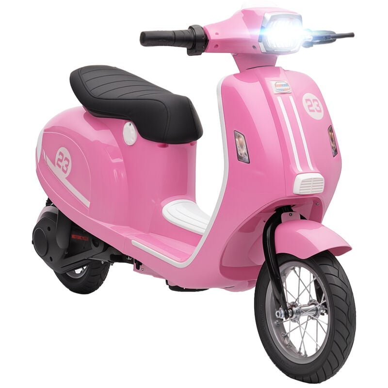 AIYAPLAY 24V Battery Powered Ride on Motorcycle with Manual Throttle, Pink
