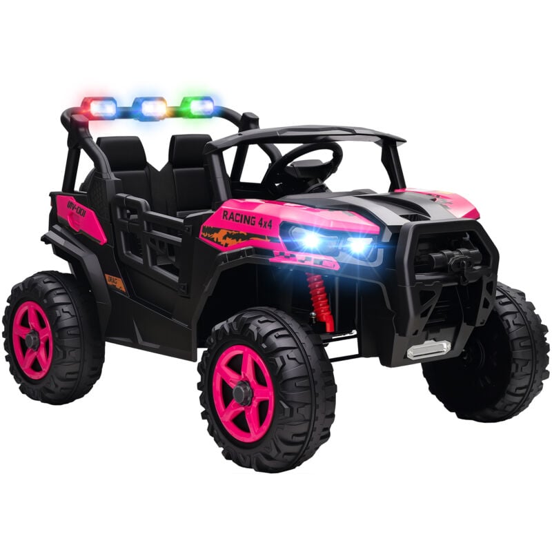 AIYAPLAY 24V Electric Ride on Car, 2-Seater Kids Electric Truck, Pink