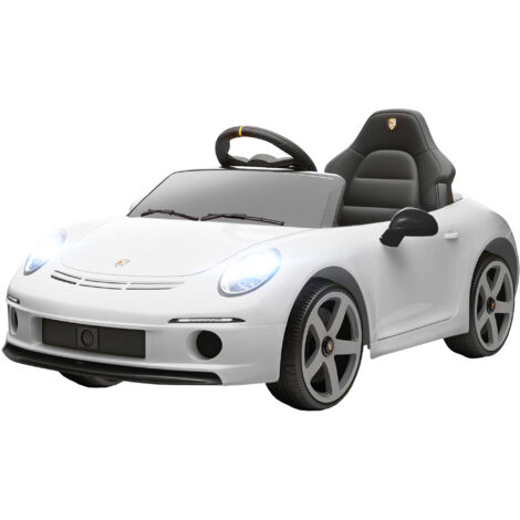 AIYAPLAY Auto Elettrica Bambini 3-5 Anni Licenza RUF GT con Telecomando Bianco