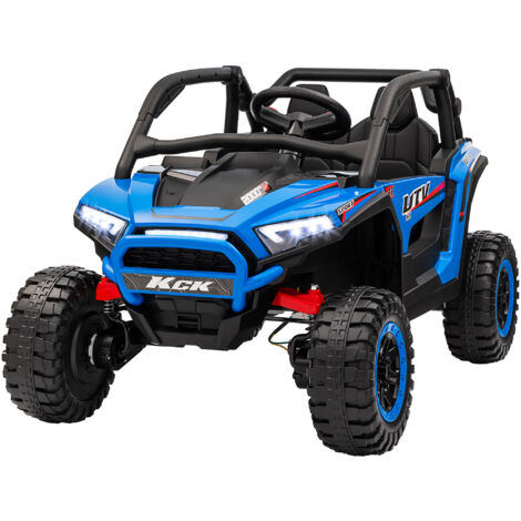 AIYAPLAY Auto Elettrica per Bambini 3-8 Anni Guida Manuale e Telecomando Blu