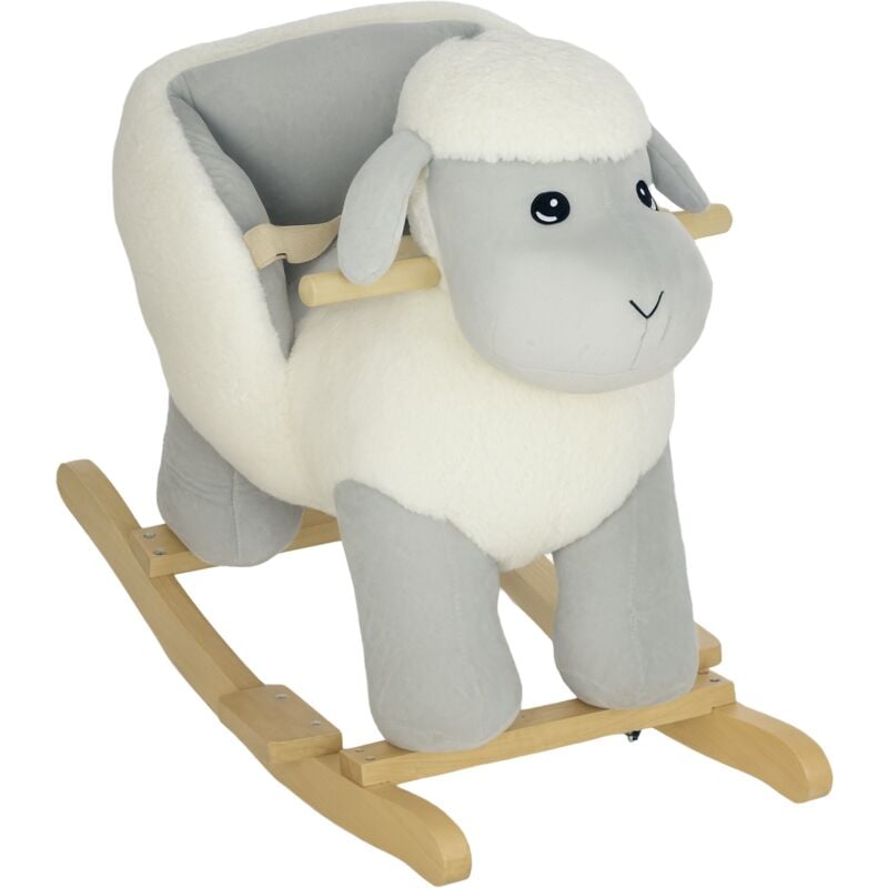 Aiyaplay - Baby Rocking Horse with Safety Belt, Sound, for Ages 18-36 Months