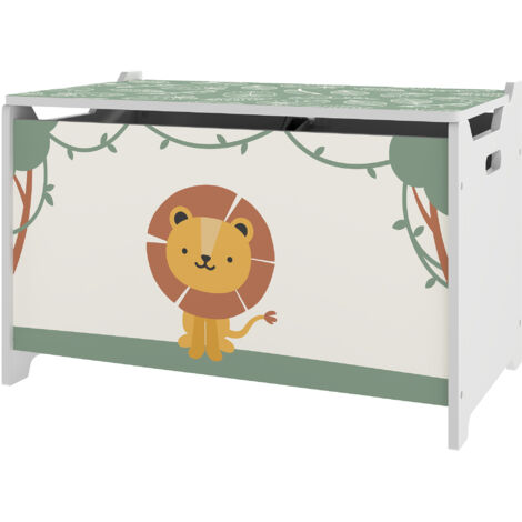 AIYAPLAY Baule Porta Giocattoli con Coperchio per Bambini 60x37x39 cm, Verde