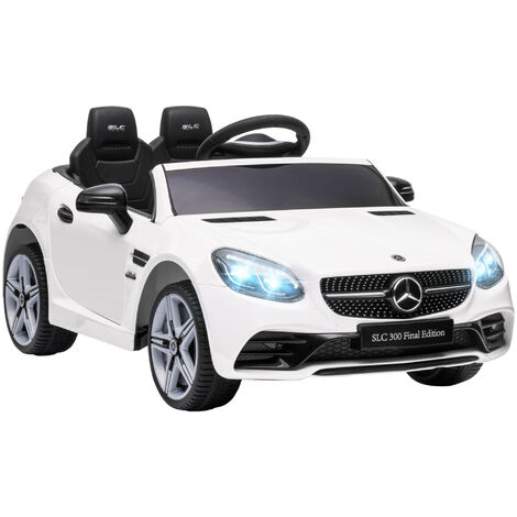 AIYAPLAY coche eléctrico Mercedes SLC 300 12V para niños de 3-6 años con mando a distancia faros LED bocina música TF USB 3-5 km/h 107x62,5x44 cm