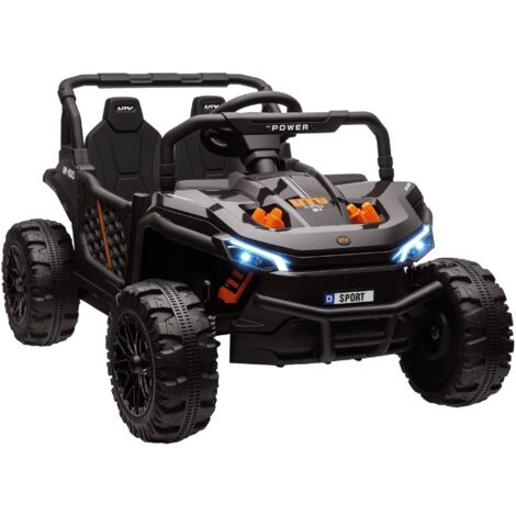 AIYAPLAY Kids Ride on Car, 12V Electric Truck w/ Horn, Lights, USB, Black