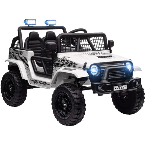 AIYAPLAY Kids Ride On Car, 12V Electric Truck w/ Suspension, White
