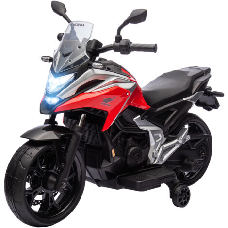 AIYAPLAY Moto Giocattolo Licenza Honda in PP e Metallo con Fari e Rotelle Rossa