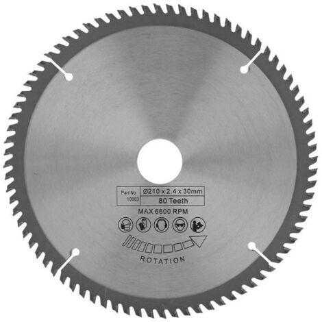 AIZ Lame De Scie Circulaire 210 Mm 80 Dents Diamètre D\'Alésage 30 Mm Avec 3 Joints Toriques