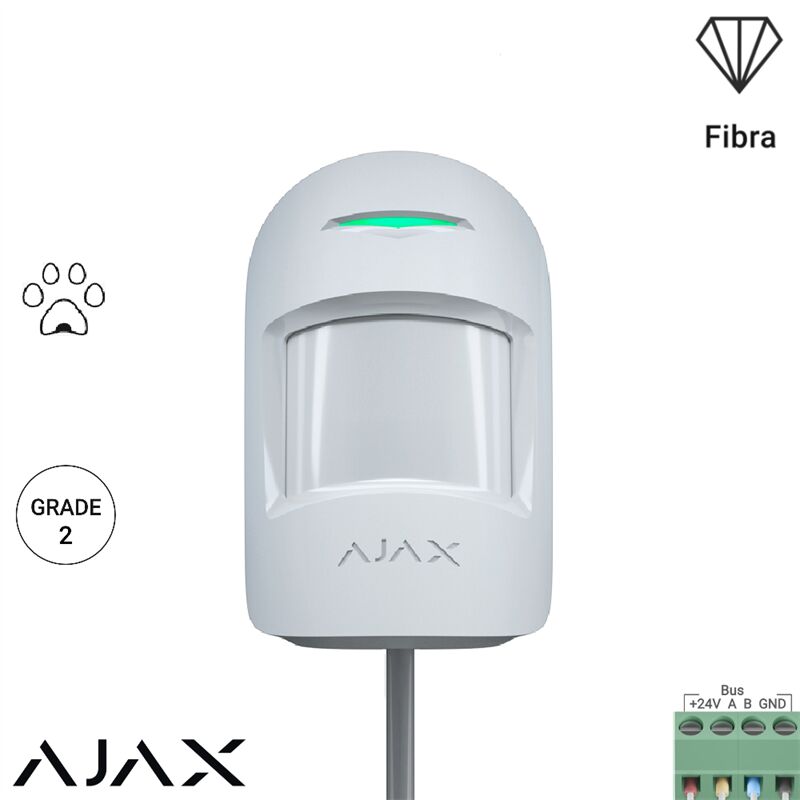 Ajax - 30858 - (motionprotect fiber) détecteur de mouvement filaire blanc