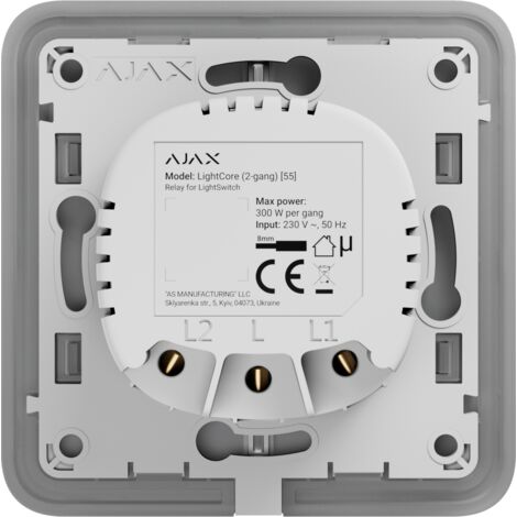 AJAX - 52137 - RELAIS DOUBLE POUR INTERRUPTEUR D'ÉCLAIRAGE (LIGHTCORE 2-GANG)