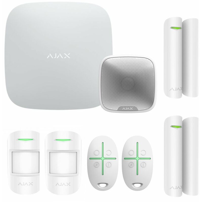 Ajax alarme StarterKit Double + sirene exterieur blanc