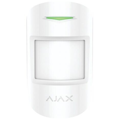 Ajax – Détecteur de mouvement sans fil blanc – Portée jusqu'à 12 mètres – Immunité animaux jusqu'à 20 kg – Installation intérieure