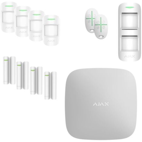 Ajax Kit Allarme Wifi Hub 2 Plus 12 pezzi Bianco