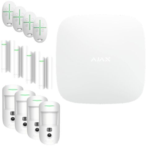 Ajax Kit Hub 2 Plus 4 Motioncam 4 Doorprotect 4 Spacecontrol Bianco