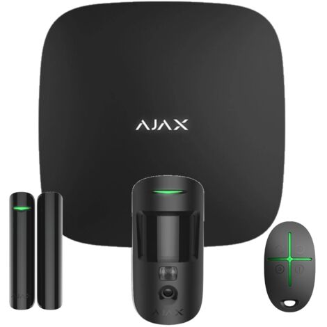 Ajax Starter Kit Hub 2 plus Motioncam Doorprotect Spacecontrol Nero