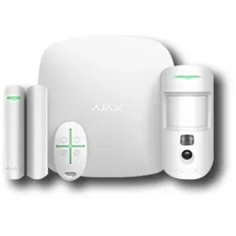 AJAX STARTERKIT CAM - Centrale Hub 2 con Rivelatore MotionCam, Contatto Magnetico e Telecomando incluso