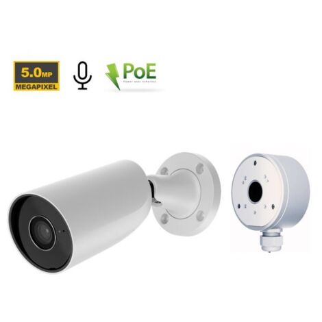 Ajax Telacamera Bullet IP 5MP PoE Bianco 3K BulletCam + BOX - 79028 (2.8mm)